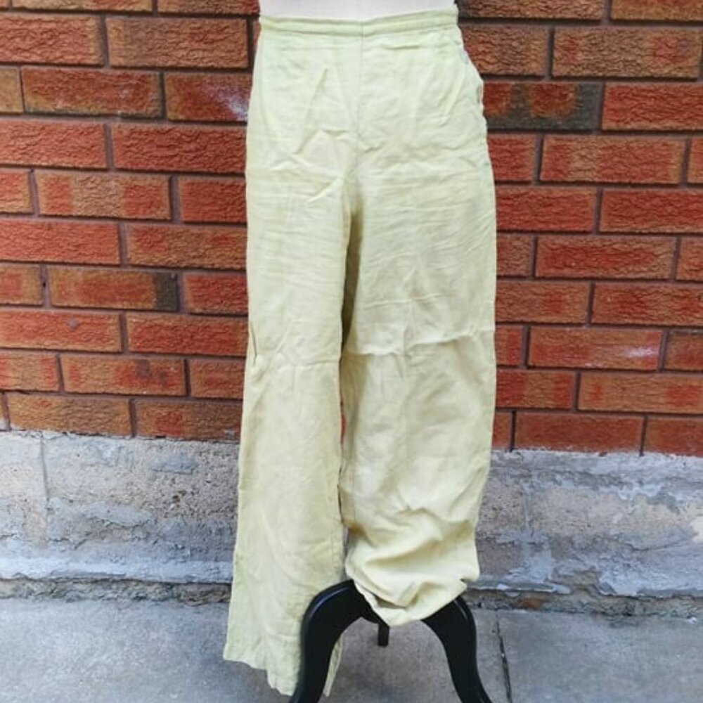 light grass green linen pants
